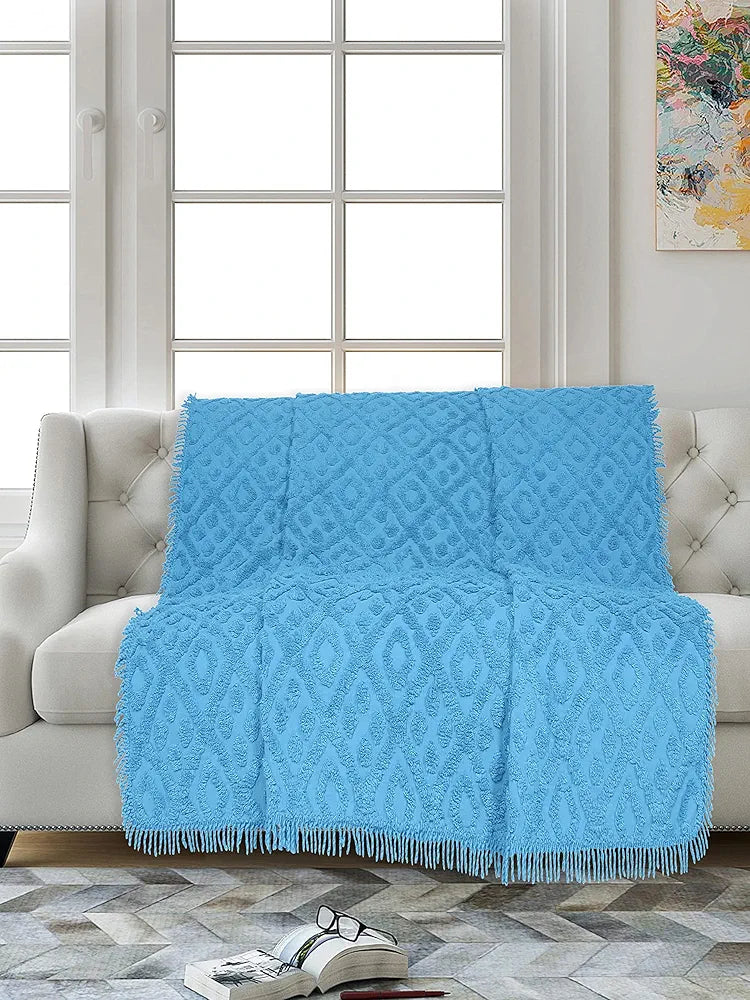 SARAL HOME EASY LIVING Home Soft Cotton Tufted 2 Seater Sofa Cover Throw